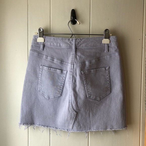 OLD FABLE Pink Purple Denim Raw Hem Women’s Size 4 Skirt - Picture 5 of 5